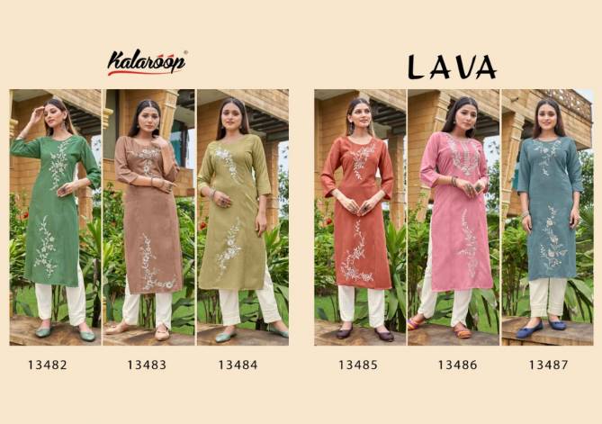 Kalaroop Lava Festive Wear Designer Embroidery Latest Kurti Collection